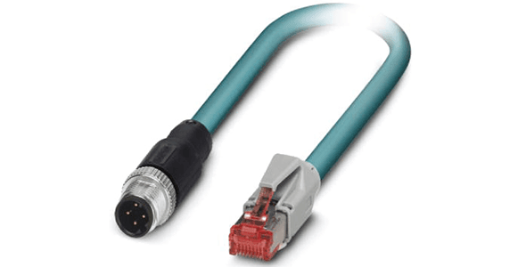 10017227- 2m PUR Cable, 4pin, D-Coded, m