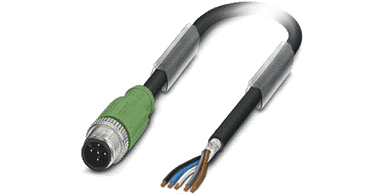 Cable 10 m PUR / M12 5pin Male (A) to open wire
